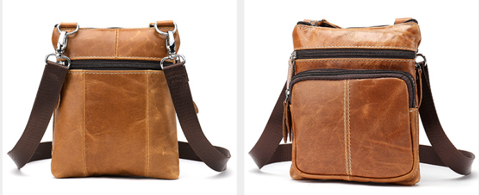 Genuine Leather Shoulder Bag Coffee