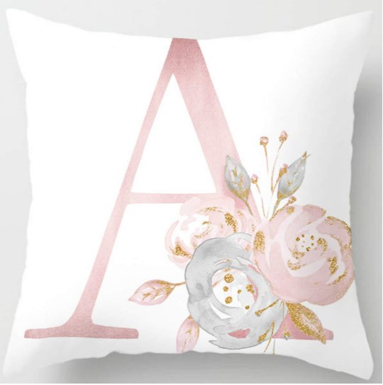 Pink Letter Cushion Cover 1