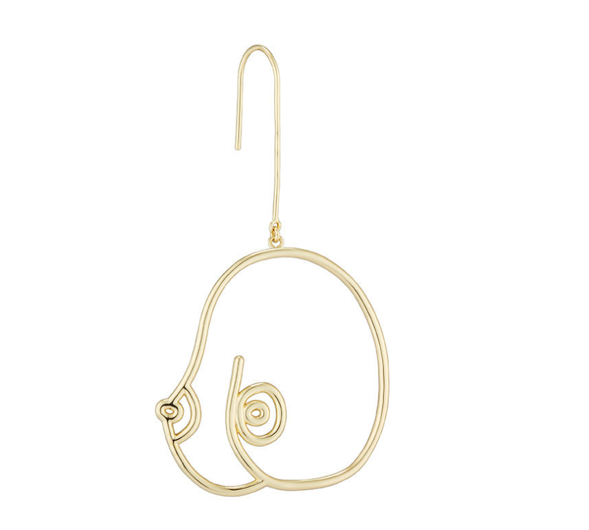 Hollow Chest Earrings - Silver