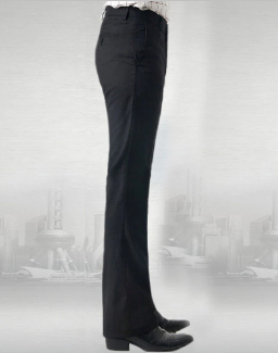 Men Flared Boot Cut Trousers Business Casual Comfortable Pants image