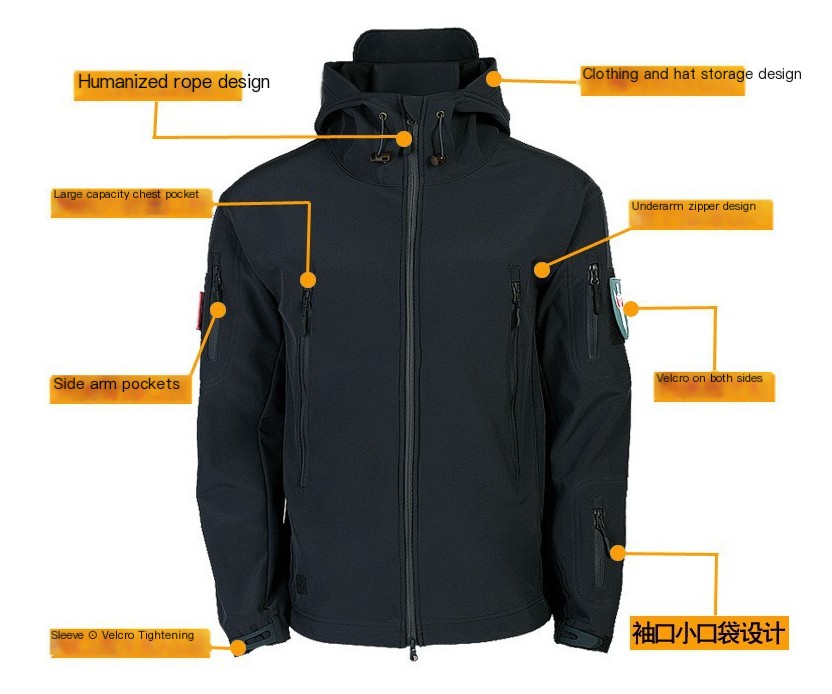 Men's Tactical Softshell Jacket - All 4 Colours - Green Camel Black Gray