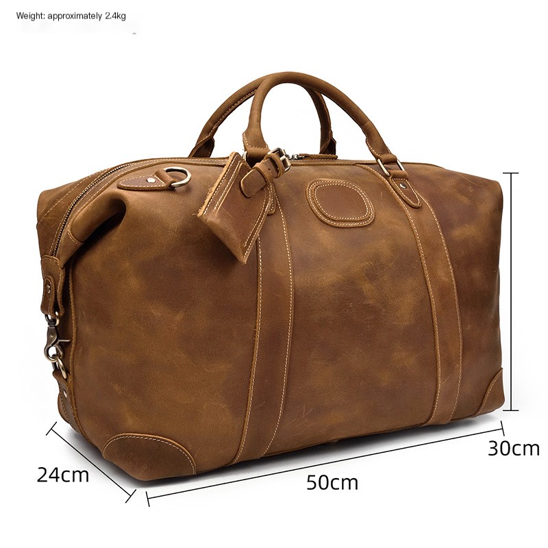 Crazy Horse Leather Luggage Bag