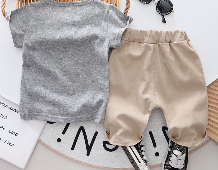 Children T-shirt Suit Gray