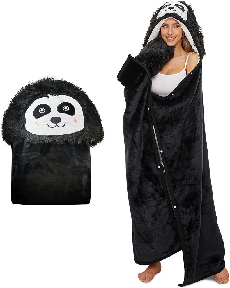 Leopard Print Hooded Blanket Cloak 8