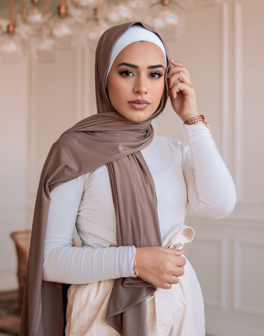 Classic Gray Premium Jersey Hijab detail