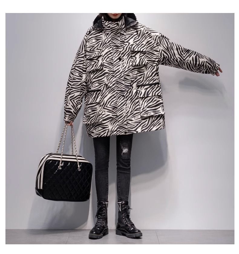 Zebra-print Trench Coat Image 3