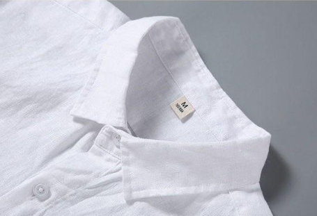 Lightweight Linen Short-Sleeve Shirt - Detail View