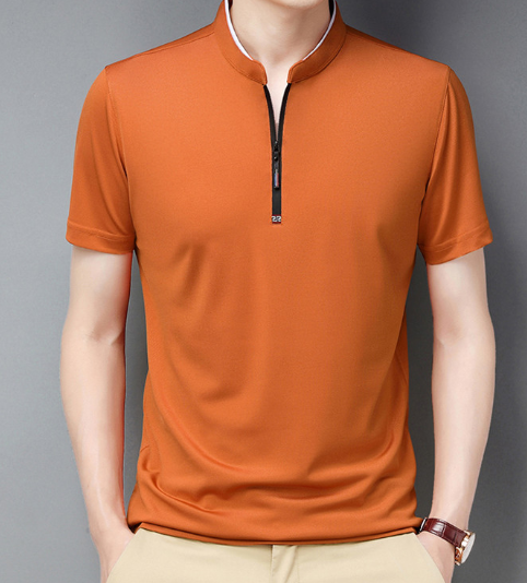 Men's Fixed Collar Zip T-Shirt 3