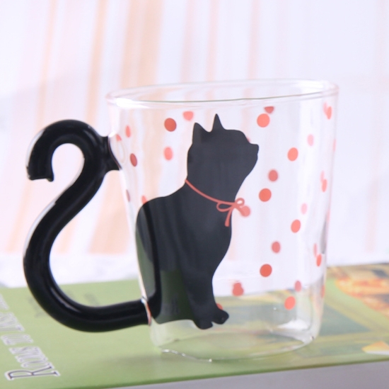 Cartoon Cat Glass Mug 1
