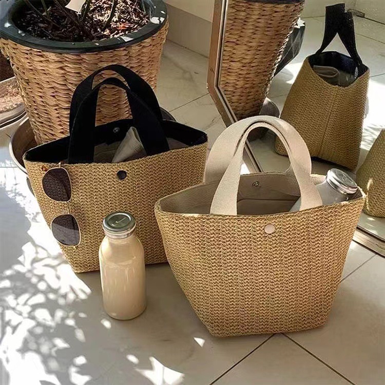 Straw Tote Bag - White