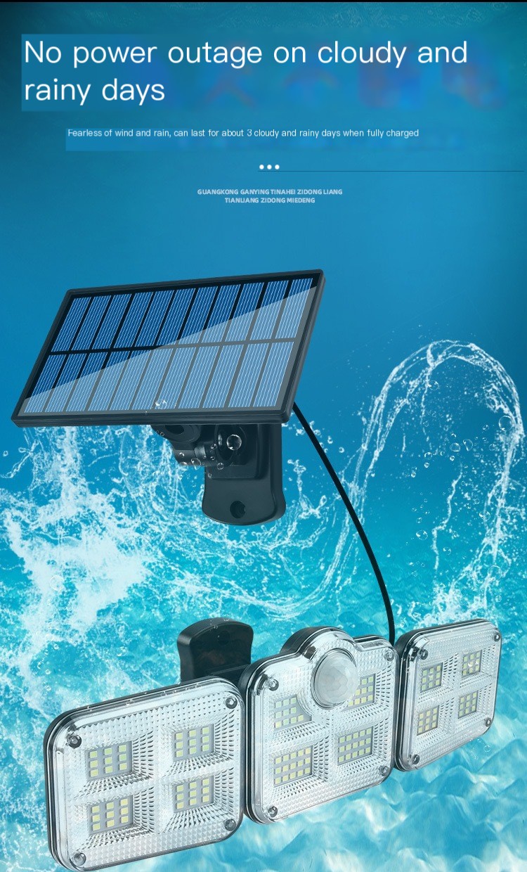Three Headed Solar Wall Lamp