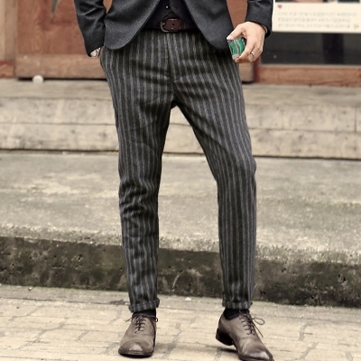 Gray Striped Trousers
