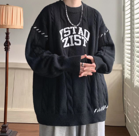 Men's Lazy Sweater Thick Twist Coat Image 3