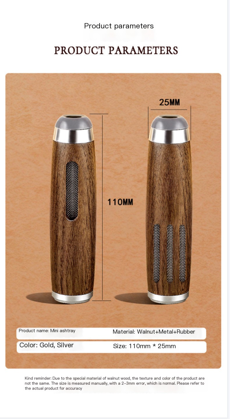 Portable Walnut Wood Ashtray 8
