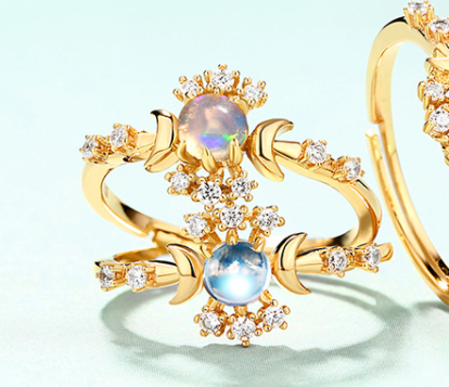 S925 Silver Ring with 9K Gold Plating