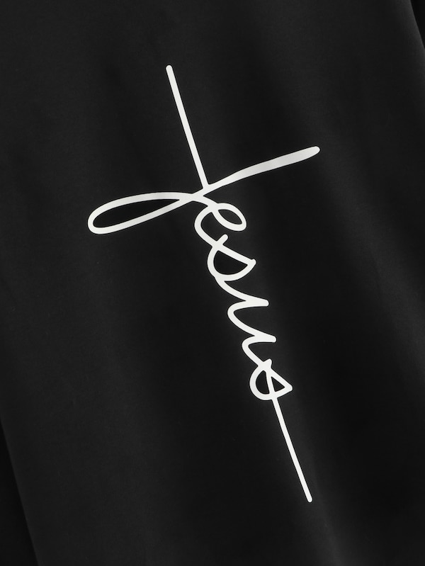Jesus Letter Print Sweatshirt Image 2