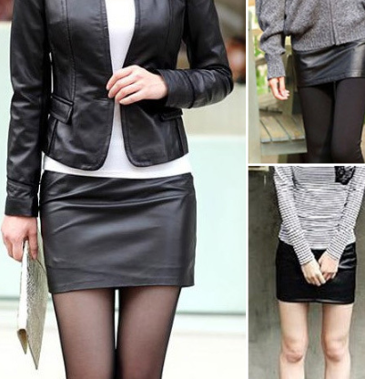 Imitation Leather Skirt Detail