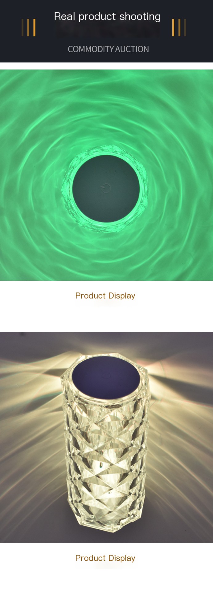 Rose Design Crystal Lamp