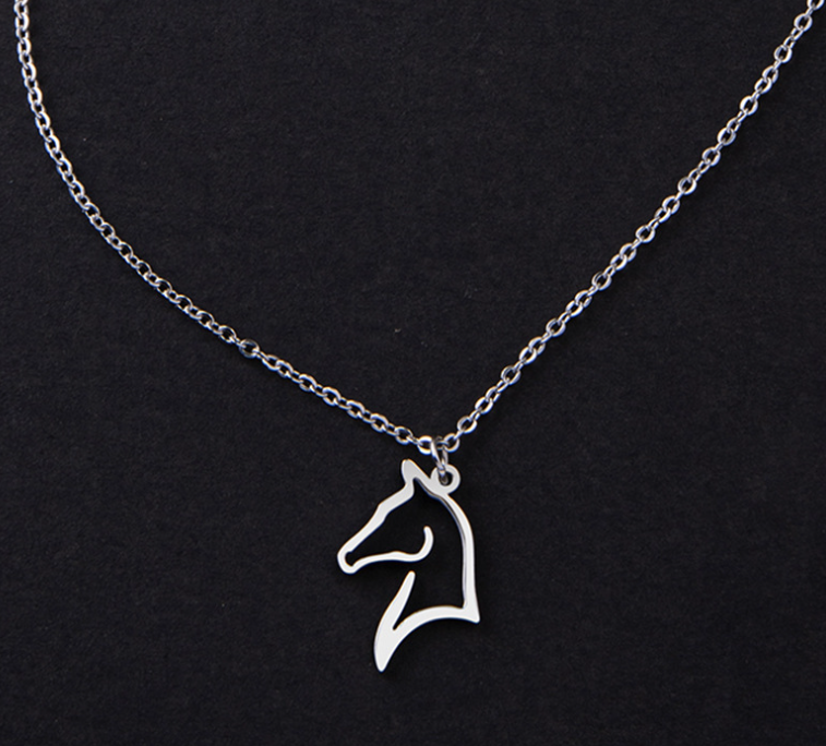 Silver Horse Head Necklace