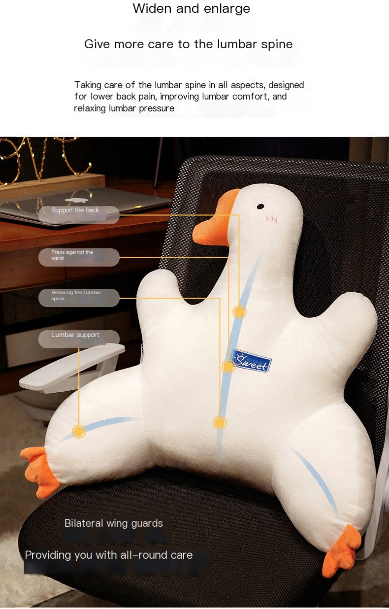 Cartoon Goose Lumbar Support Pillow