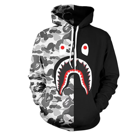 Shark Camo Hoodie Back View