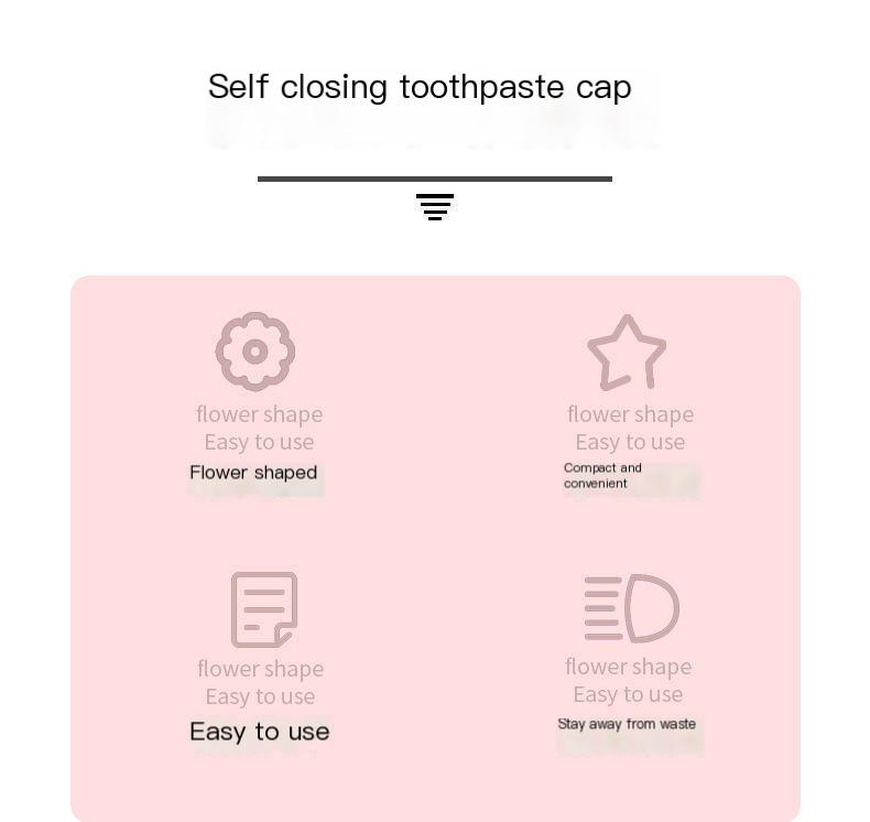 Color options for dirt-proof toothpaste cap