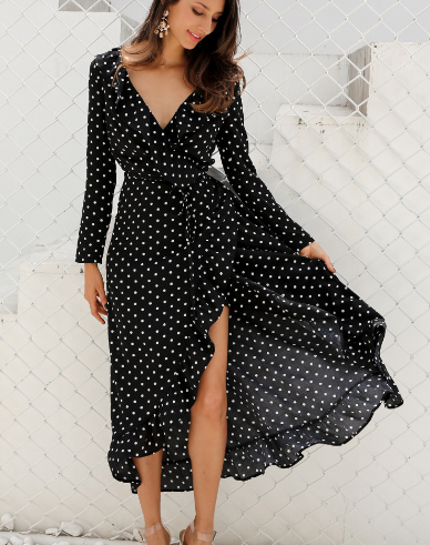 Black Polka Dot Dress 4