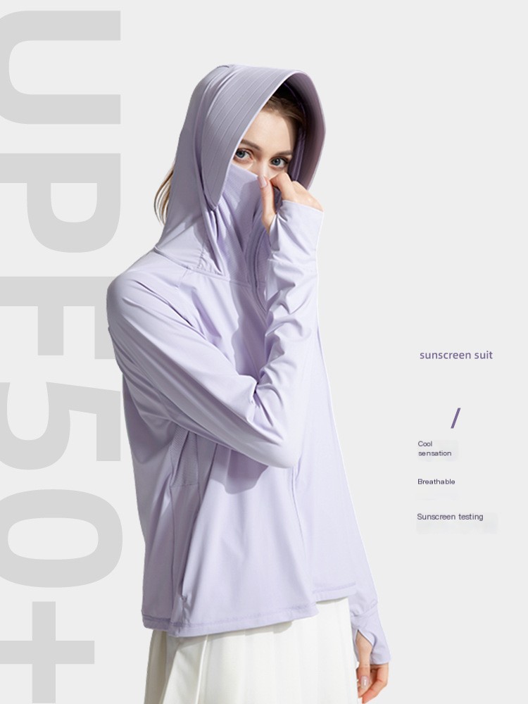 Hooded Sun Protection Sports Jacket - Image 2