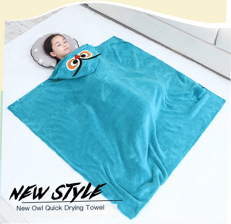 Free delivery of children's bath towels, oversized coral wool, adult absorption layer, swimming towel, hood, one piece delivery