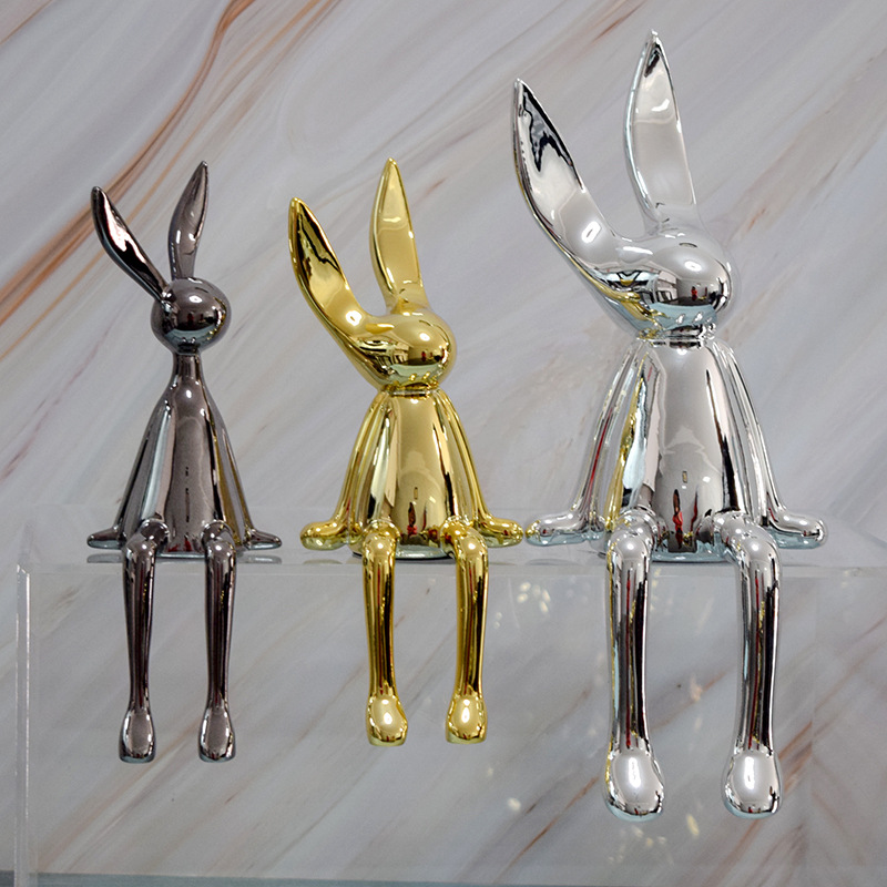 Flocked Rabbit in Various Colors