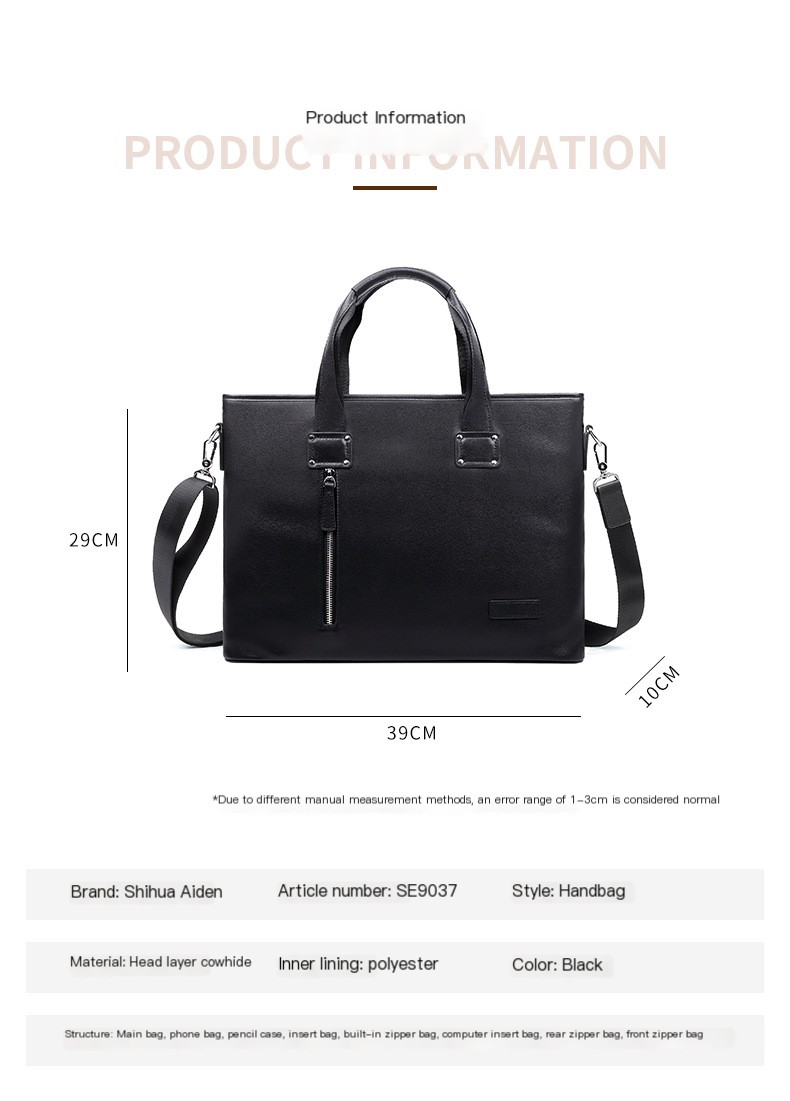 Genuine Leather Men's Laptop Bag - Image 4