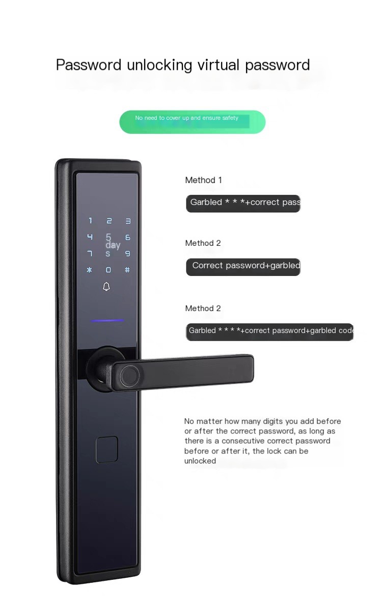 Graffiti WIFI Home Security Door Password Fingerprint Lock Apartment Homestay Remote Management All Lock TTLOCK Door Lock