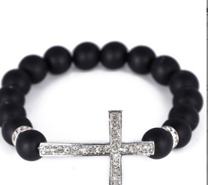 Black Crystal Shamballa Bracelet