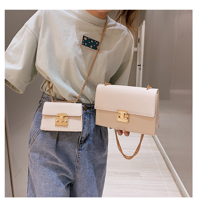 Chain Shoulder Small Square Bag Blue