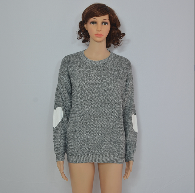 Round Neck Sweater with Heart Design