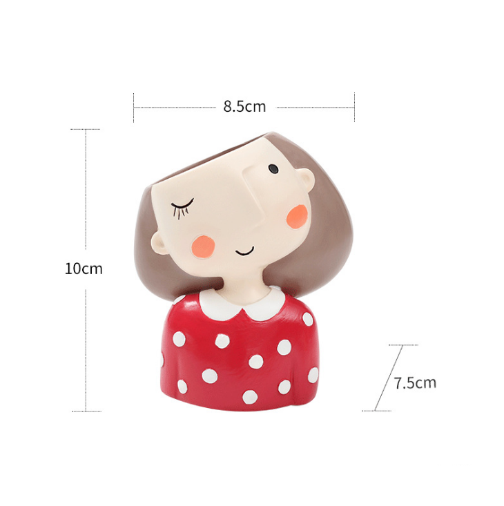 Cartoon Girl Succulent Planter 3