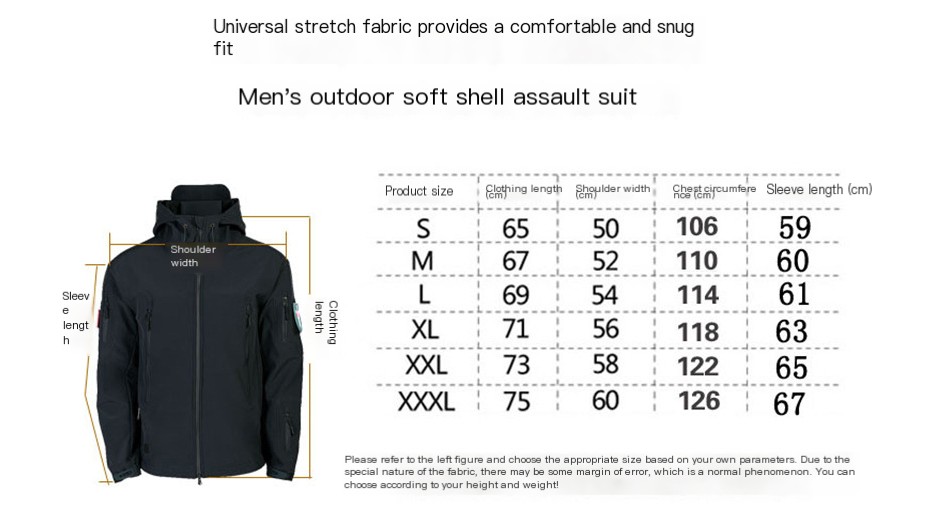 Men's Tactical Softshell Jacket - Green Front View - Waterproof Windproof Fleece Lined HS:610910 Age:Adult Gender:Male Origin:CN
