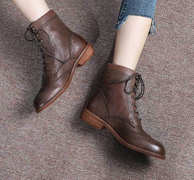 Coffee Velvet Lining Martin Boots