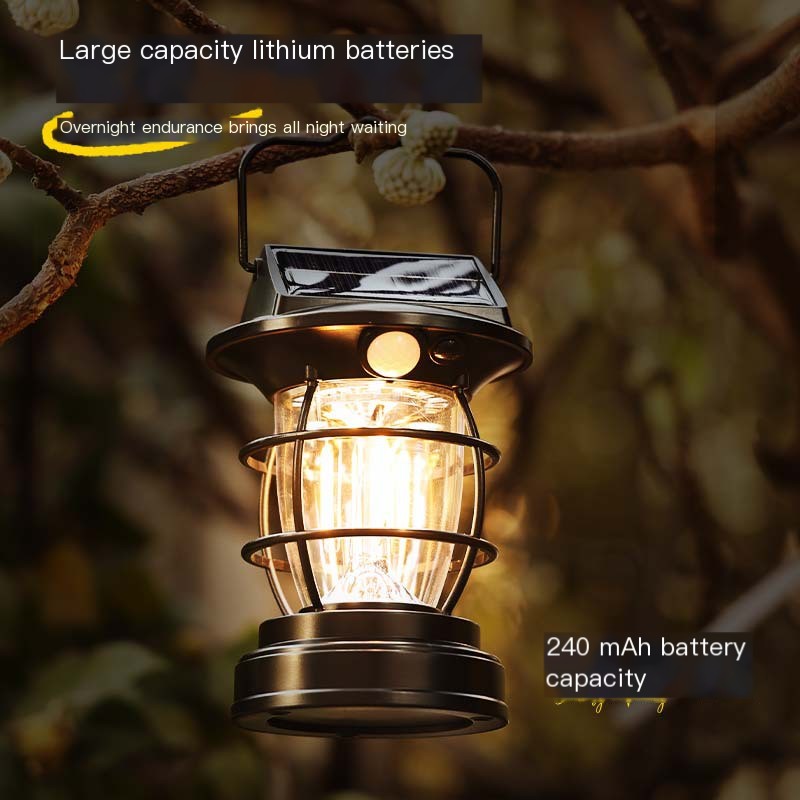 Vintage Solar-Powered Camping Lantern