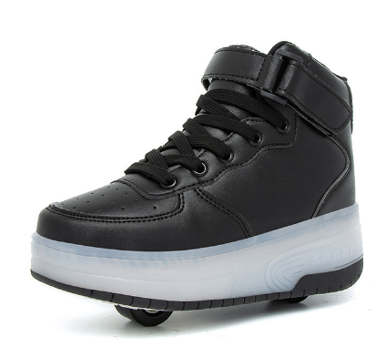 High-top double-wheel light-up shoes
