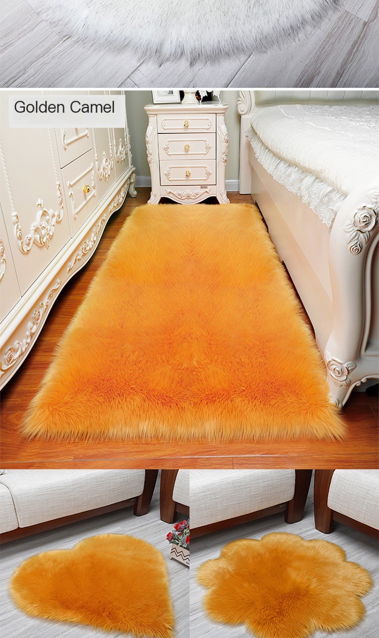 Princess Series Round Faux Sheepskin Rug 5