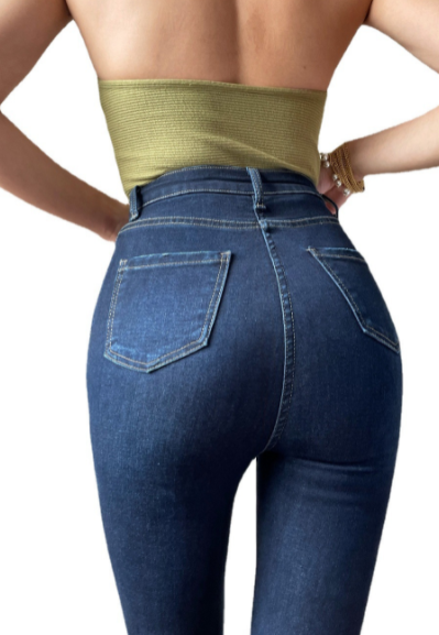 Women's Stylish High-Rise Bell-Bottom Jeans Image 6