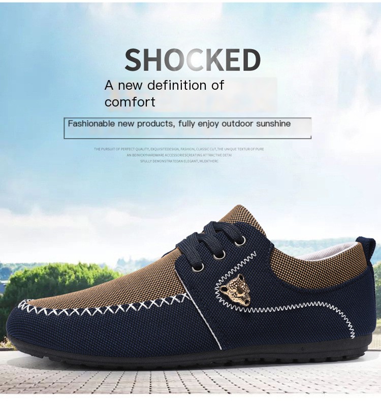 Beef Tendon Sole Lace-Up Cloth Shoes