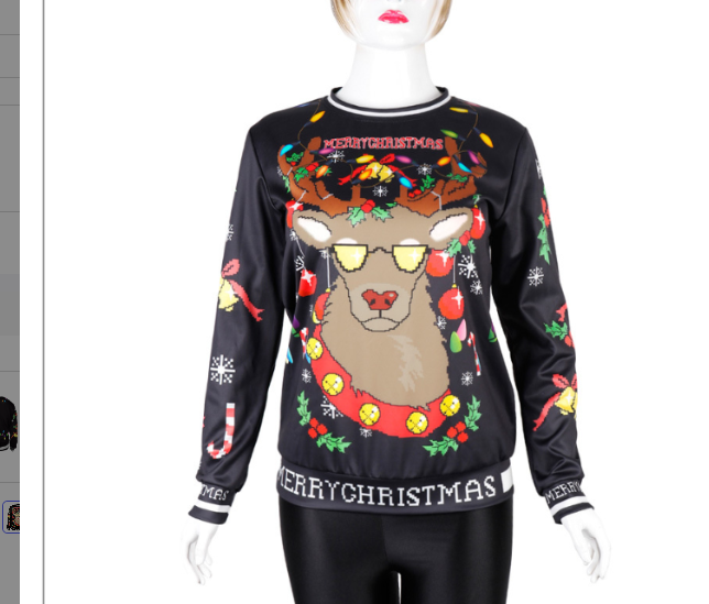 Reindeer Digital Christmas Sweatshirt Image 2