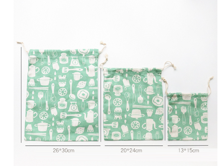 Cotton and Linen Drawstring Pouch