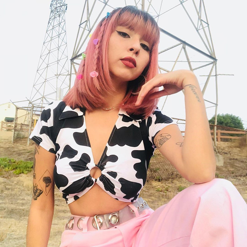 Cow Print Sexy Zipper Crop Top 4