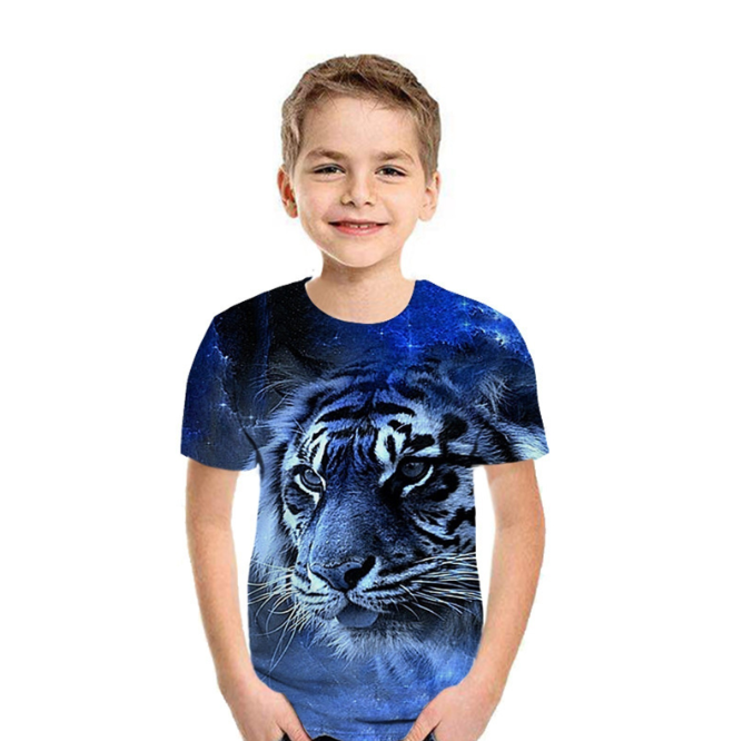 3D Digital Printing Short Sleeve Fashion Kids T-shirt Top