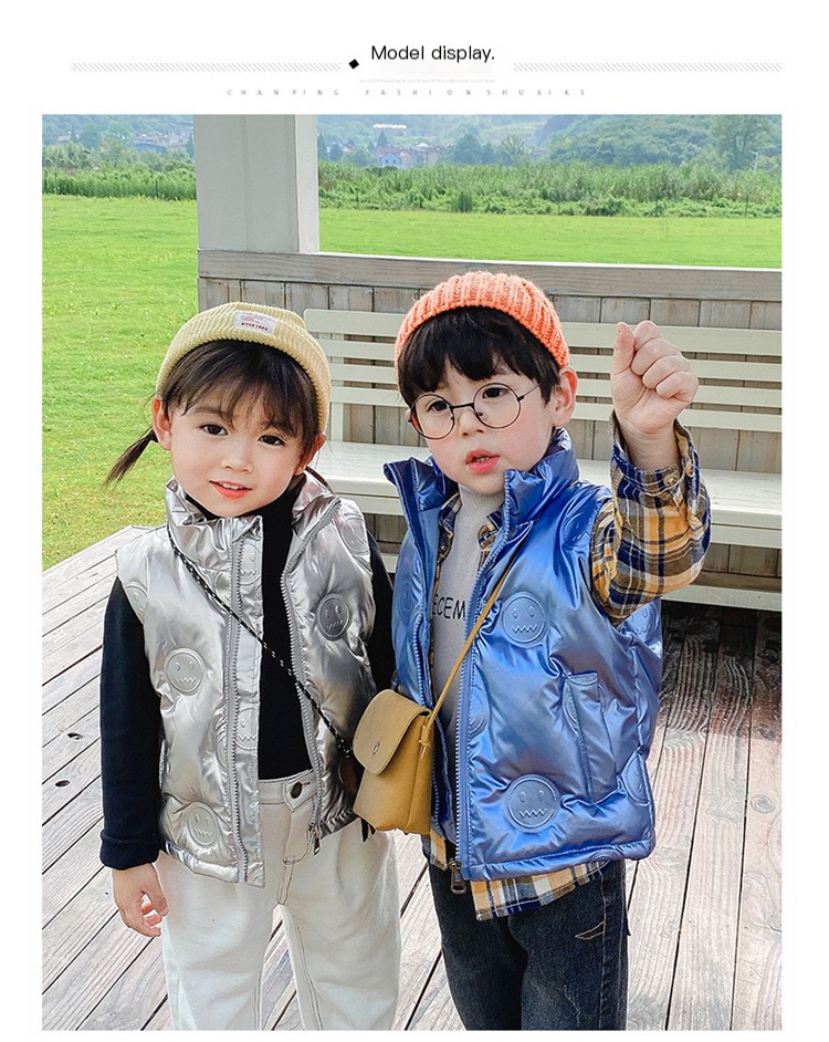 Children's Down Vest White Duck Down Fashion Simple Solid Color Boys and Girls Baby's Waistcoat Children's Wear