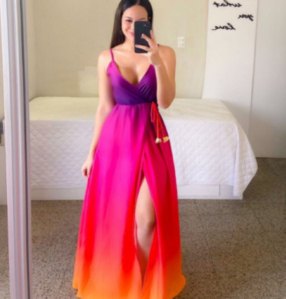 Dress in Blue/Pink