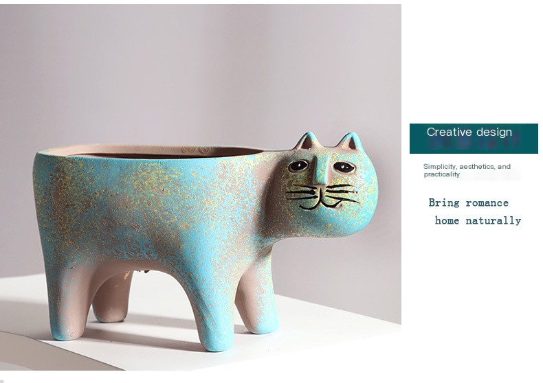 Ceramic Flower Pot Cute Cat